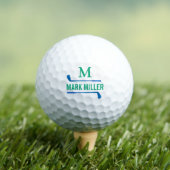 Golfspelers Aangepaste Groen-Blauwe Monogram Golfballen (Insitu Shirt)