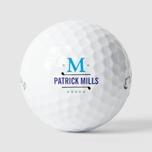 Golfspelers Custom Blue Monogrammed Golfballen