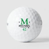 Golfspeler's Custom Groene Monogram Golfballen (Voorkant)