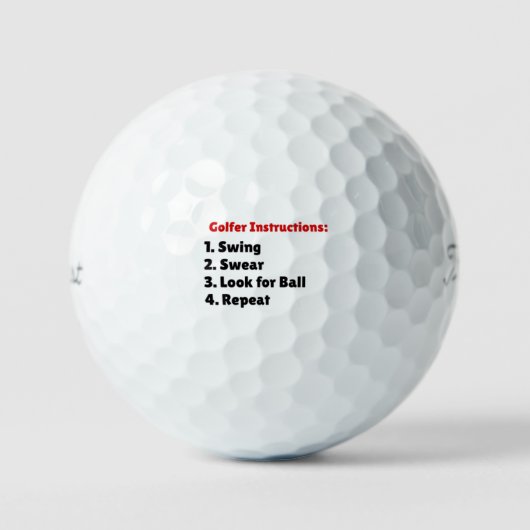 Golfspelers Instructies 1. Slaan 2. Schelden 3. Zo Golfballen (Voorkant)