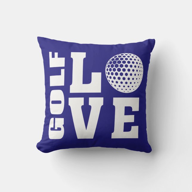 Golfspelers - Liefde Blauw Kussen (Voorkant)