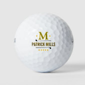 Golfspelers Moderne Man Markeer Monogram Golfballen (Voorkant)