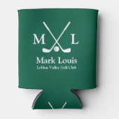 Golfspelers Monogram Gepersonaliseerd Groen Blikjeskoeler (Voorkant)