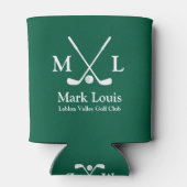 Golfspelers Monogram Gepersonaliseerd Groen Blikjeskoeler (Achterkant)