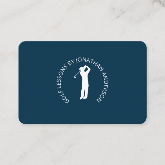 Golfspieler  Dunkelblau Business Visitekaartje (Voorkant)