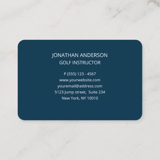 Golfspieler Dunkelblau Business Visitekaartje (Achterkant)