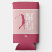 Golfsport Grappig T-shirt Quote Leuke Magenta Rood Seltzer Blikjeskoeler (Achterkant)