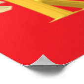 Golfsport ontwerp rood en goud grote tekst poster (Hoek)