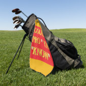 Golfsport: rode en gouden grote tekst golfhanddoek (Groen)