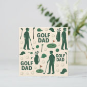 Golfspullen met vader voor golfvader feestdagenkaart (Staand voorkant)
