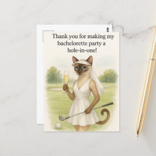 Golfster vrouw op de golfbaan Dank je wel Briefkaart