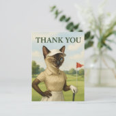 Golfster vrouw op de golfbaan Dank u  Briefkaart (Staand voorkant)