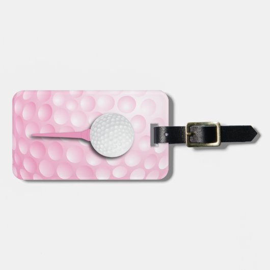 Golfsteun | Roze Bagagelabel (Voorkant horizontaal)