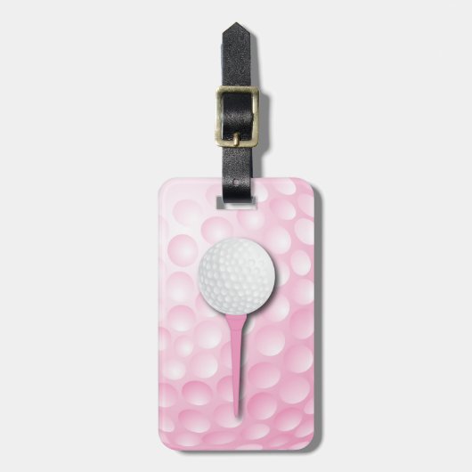 Golfsteun | Roze Bagagelabel (Voorkant verticaal)