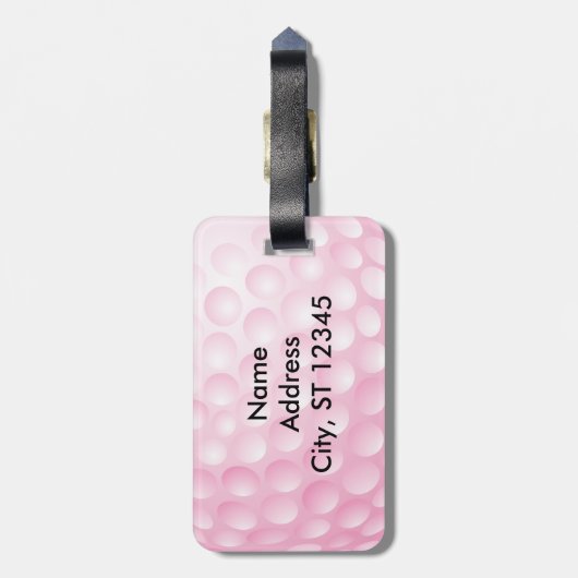 Golfsteun | Roze Bagagelabel (Achterkant verticaal)