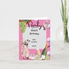 Golfstrijkijzer met bal helemaal over op roze voor