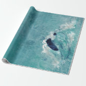 golfsublimatie | Nautisch getijdenwater blauw-groe Cadeaupapier (Uitgerold)