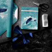 golfsublimatie | Nautisch getijdenwater blauw-groe Cadeaupapier