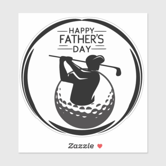 Golfsvinger bal van man: Gelukkige Vaderdag Sticker (Vel)