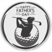 Golfsvinger bal van man: Gelukkige Vaderdag Sticker (Voorkant)