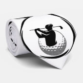 Golfswing en golfbal van de man stropdas (Opgerold)