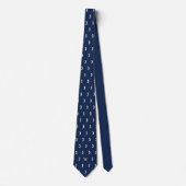 Golfswing Geborduurde Initialen Marineblauw Stropdas (Voorkant)