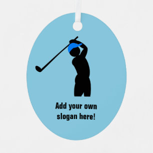 Golfswing - golfertekst om aan te passen op elke k metalen ornament