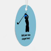 Golfswing - golfertekst om aan te passen op elke k metalen ornament (Voorkant Rechts)