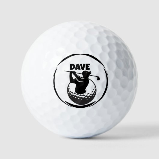 Golfswing van een man & golfbal golfballen (Voorkant)