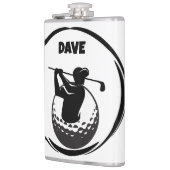 Golfswing van een man & golfbal heupfles (Links)
