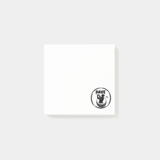 Golfswing van een man & golfbal post-it® notes (Voorkant)