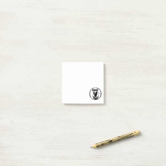 Golfswing van een man & golfbal post-it® notes (Op bureau)