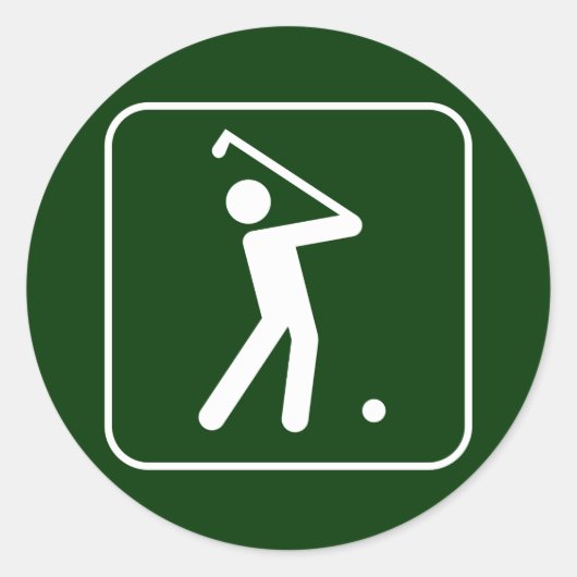 Golfsymbool Sticker (Voorkant)