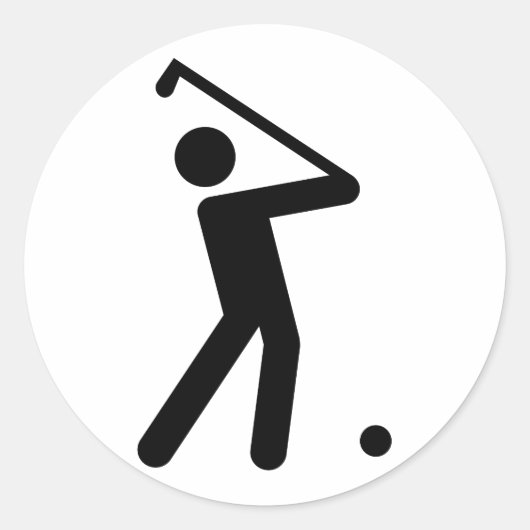 Golfsymbool Sticker (Voorkant)