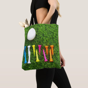 Golft - shirts zijn op groen gras. tote bag
