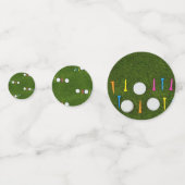 Golftafelconfetti met golfbal en t - shirts confetti (Achterkanten)