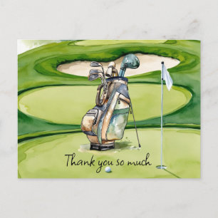Golftas dank u kaart golfbaan waterverf