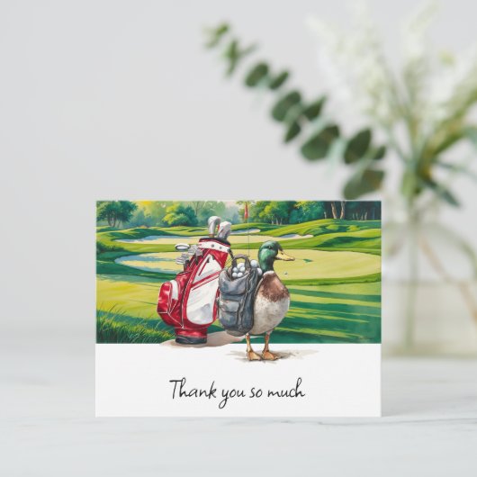 Golftas dank u kaart golfbaan waterverf (Staand voorkant)
