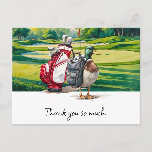 Golftas dank u kaart golfbaan waterverf (Voorkant)