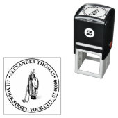 Golftas Golfclubs Zwarte Naam Retouradres Zelfinktende Stempel (In situ)