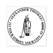 Golftas Golfclubs Zwarte Naam Retouradres Zelfinktende Stempel (Design)