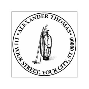 Golftas Golfclubs Zwarte Naam Retouradres Zelfinktende Stempel