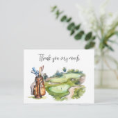 Golftas in golfbaan waterverf voor golfer briefkaart (Staand voorkant)