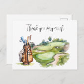 Golftas in golfbaan waterverf voor golfer briefkaart (Voorkant / Achterkant)