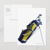 Golftas met knuppels op witte achtergrond briefkaart (Voorkant / Achterkant)