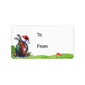 Golftas met Santa Hat voor Golfer Etiket (Voorkant)