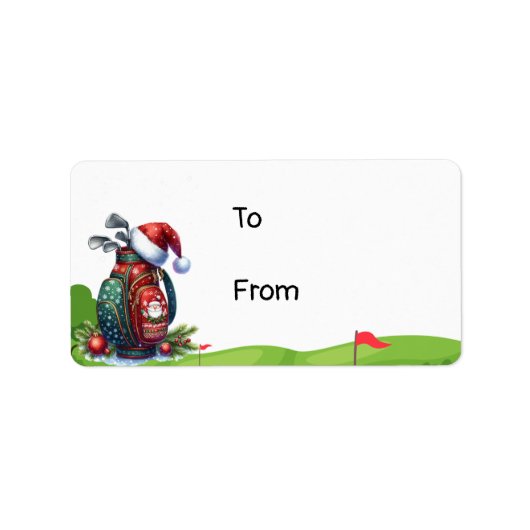 Golftas met Santa Hat voor Golfer Etiket (Voorkant)