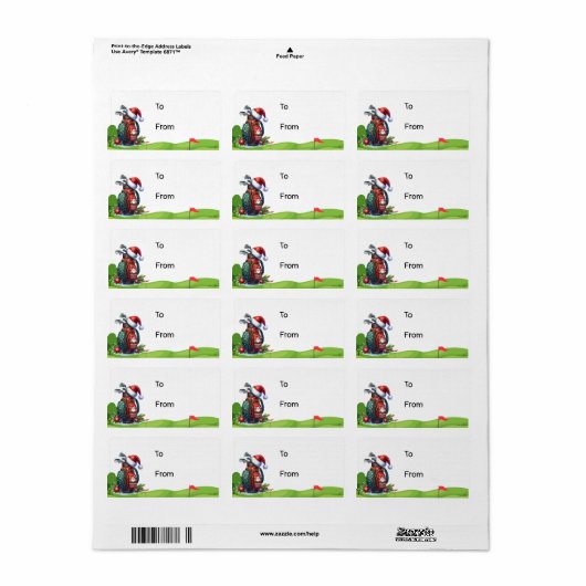 Golftas met Santa Hat voor Golfer Etiket (Full Sheet)