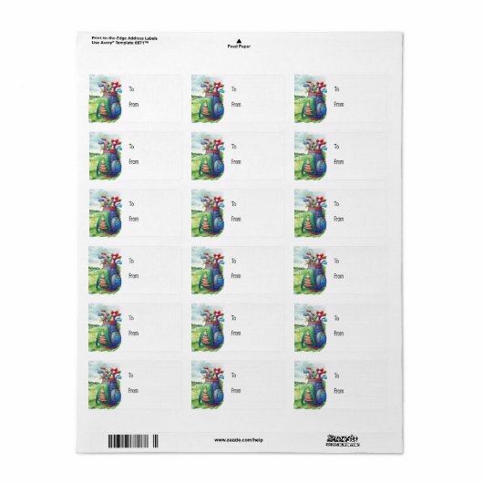 Golftas met Santa Hat voor Golfer Etiket (Full Sheet)