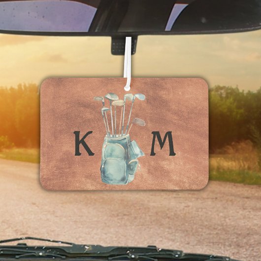 Golftas Monogram Gepersonaliseerde Moderne Golfer Luchtverfrisser